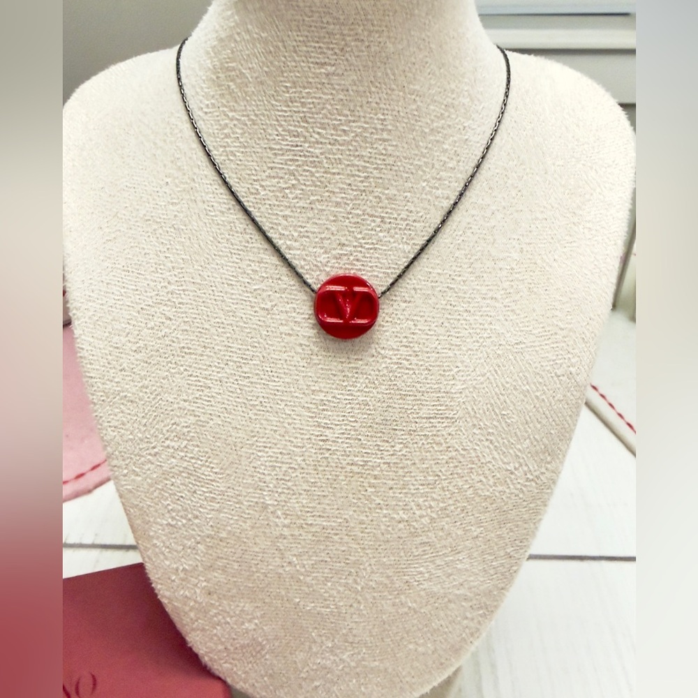 Valentino Garavani Red Enameled Necklace - Picture 3 of 7